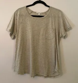 Standard James Perse Gray Crewneck T-Shirt Tee Boxy Cotton Cashmere Women Large thumbnail 1