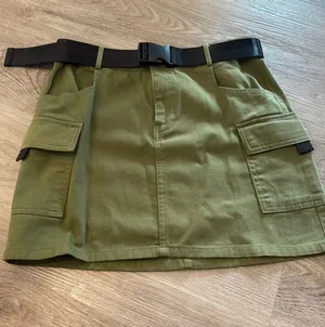 Boutique, green denim skirt thumbnail 1