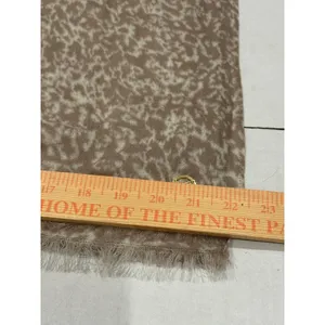 Michael Kors Scarf Womens One Size Tan Cream‎ Abstract Animal Print Fringe Wrap thumbnail 6