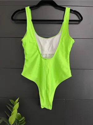 Neon 80’s One Piece Work Out Leotard Costume Bodysuit Women’s Sz S EUC thumbnail 2