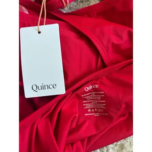 NWT Quince Cherry Red Italian Cross-Back One-Piece Swimsuit Size Small thumbnail 5