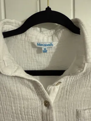 Blue Island White Linen Romper thumbnail 2