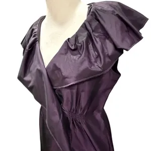 BCBGmaxazria Ruffle Mini Dress Womens S Dark Plum Night Luxe Party Dark Romantic thumbnail 4