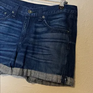 RAG & BONE Cuffed Dark Denim‎ HIGH RISE SHORTS Size 28 thumbnail 2