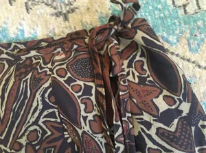 Sigrid Olsen Sport Y2K Rayon Brown Floral Wrap Skirt 14 thumbnail 4
