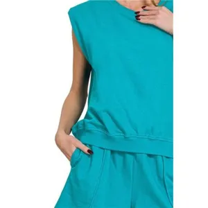 Zenana French Terry‎ Sleeveless Top & Shorts Set thumbnail 3