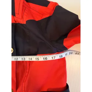 Tommy‎ Hilfiger Red Navy Stripe Double Breasted Trench Coat Jacket Size S P thumbnail 9