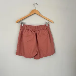 Madewell Orange Neale Linen Blend Shorts Pleated Front Size 2 thumbnail 4