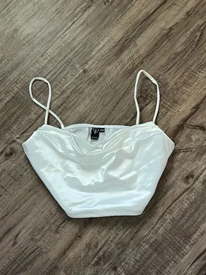 Windsor Sweet Amour Satin Pleat Crop Top Large NWT thumbnail 3