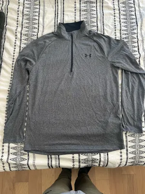 Under Armour Men’s Shirt Athletic gray quarter zip pullover size medium thumbnail 5