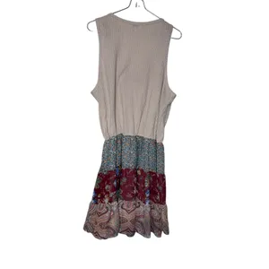 Umgee Women's Dress Tank Lined Floral Boho Tiered Waffle‎ Knit Scoop Neck Large thumbnail 8