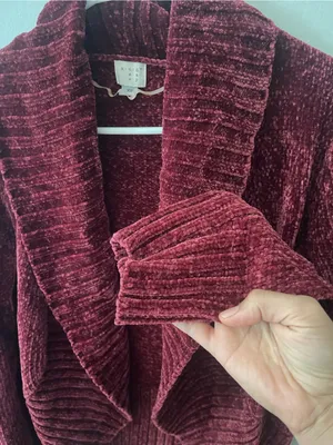 a new day Chenille Open-Front Cardigan - Burgundy thumbnail 4