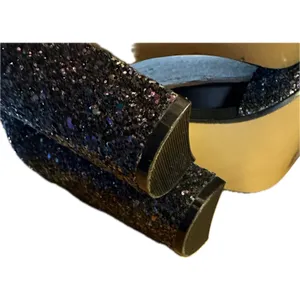 Betsy Johnson Women's Black‎ Glitter Platform Block Heel Sandals Size 8 1/2 thumbnail 7