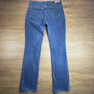 Levi's 505 Straight Leg Jeans Women's 8 Medium Blue Mid Rise Stretch Denim EUC thumbnail 10