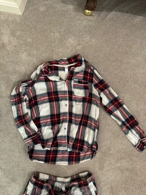 stars above Red White and Green Plaid Two-Piece Pajama Set thumbnail 5