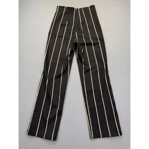 Reformation Black Pinstripe‎ High Rise Straight Leg Pants Size 2 Made in USA thumbnail 9