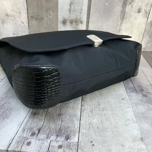 Lauren Ralph Lauren Messenger Bag Large Black Nylon Croc‎ Trim Good Crossbody thumbnail 11