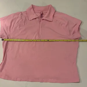 Skims 2X New Vintage Collared Cropped T-Shirt Color Pink thumbnail 6