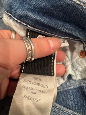 7 FOR ALL MANKIND Sparkly Turquoise Mid-rise Flared Dojo Trouser Jeans | Size 28 thumbnail 3