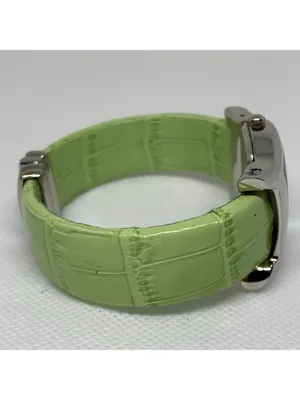 Vernier women’s cuff bracelet watch silver green tone 28mm quartz size 6” runnin thumbnail 5
