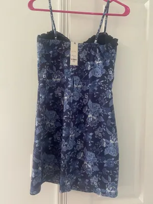 Francesca's Dress Floral Blue thumbnail 2