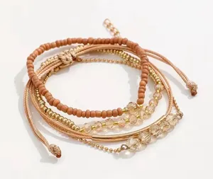 4Pcs Glass Wayerproof Bracelets Tan thumbnail 1