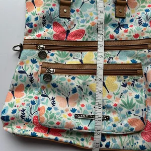Floral Butterfly Tote Bag with Tan Accents thumbnail 7