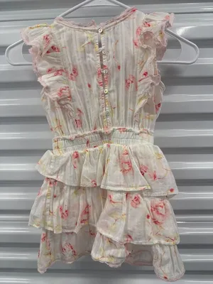 LoveShackFancy Decker Ruffle Mini Dress Cherry Soda Girls Size 5-6Y thumbnail 5