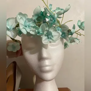 Boho floral head wreath/headband/hairpiece. Handcrafted. thumbnail 2