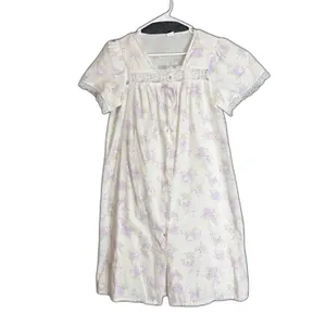 Vintage Womens Size Medium Floral Nightgown Robe Set Purple Lace Made in USA thumbnail 2