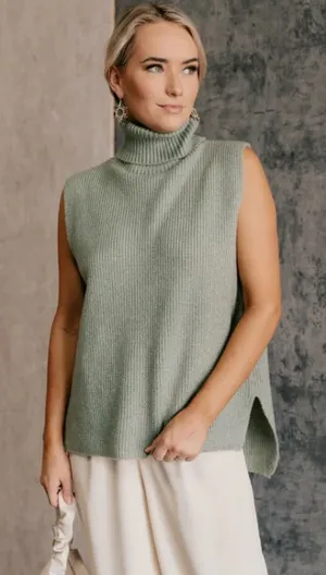 Lizard Thicket Sage Green Turtleneck Sweater thumbnail 1