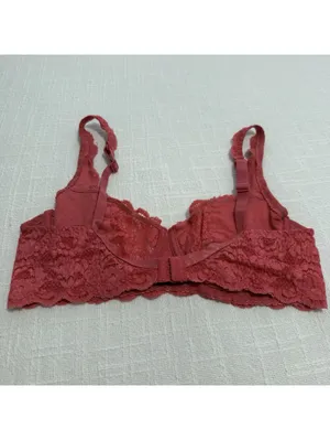 Cosabella Prettie Bra Coral Pink Lace Sz 32D Underwire Unlined Made In Italy thumbnail 3