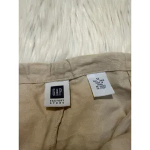 Gap Women's Size 12 Wide Leg Pants Beige Tie Waist Pockets High Rise 100% Linen thumbnail 10
