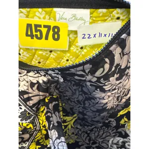 Vera Bradley‎ Floral Grand Traveler Bag Yellow Gray Black Quilted Duffle thumbnail 12