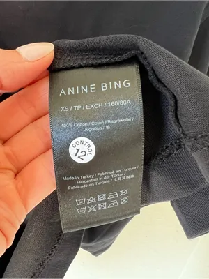 Anine Bing Myers Cropped Tee in Black NWT thumbnail 7