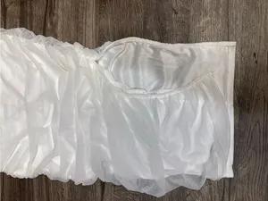 Lulus White Ruched Mesh Overlay Satin Mini Dress NWT thumbnail 5
