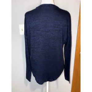 Rag & Bone Hudson‎ Navy Blue Space Dye Long Sleeve Relaxed Knit Top XS thumbnail 4