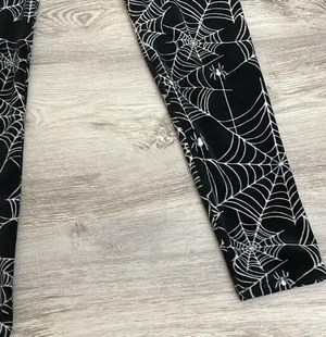 No Boundaries Black with White Spider & Web Print Soft Fleece Jr Size L (11-13) thumbnail 9