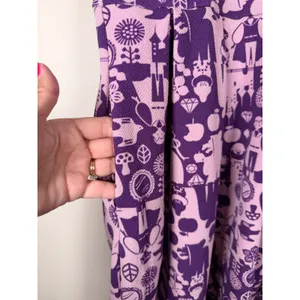 LuLaRoe Amelia Dress Womens XL Purple Snow White Disney‎ Princess Pockets Skater thumbnail 3