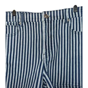 New American Eagle High Rise Shortie Shorts Nautical Striped Women's‎ 16 Stretch thumbnail 3