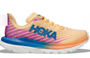 Hoka Mach 5 Running Shoes in Orange, Pink, & Blue thumbnail 1