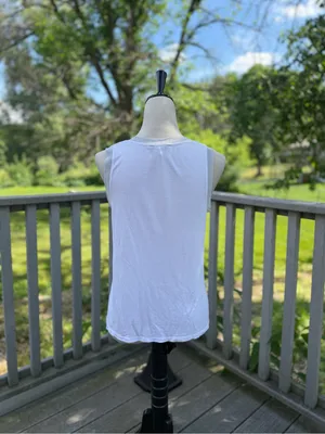 Banana Republic White Tank with Gray Trim thumbnail 6