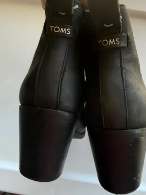 Toms Black Chelsea Ankle Boots with Block Heel Womens 8M thumbnail 12