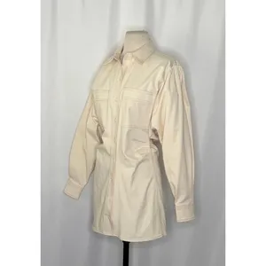 ZARA Natural Cream Shirtdress Mini Shirt Dress Buttons Pockets Twill Small thumbnail 6