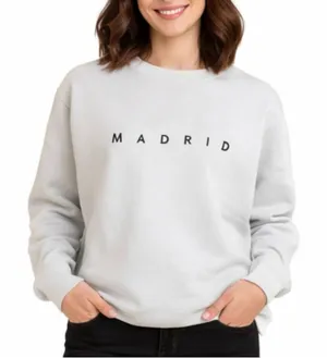 Brandy Melville John Galt one size white MADRID crewneck sweatshirt thumbnail 1