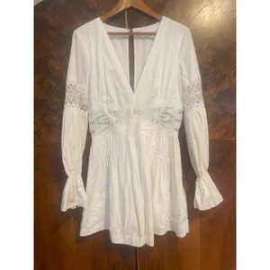 FREE PEOPLE Lindsey Dress White Mini BABYDOLL FOREST FAIRY NO SIZE TAG See Msrmt thumbnail 2