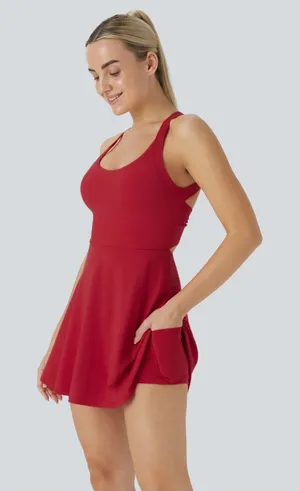 Halara SoftlyZero™Airy Backless Twisted Cool Touch Dance Active Dress-Easy peezy thumbnail 1
