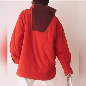 Free People FP Movement Climber Orange Fleece Oversized Jacket‎ Size L thumbnail 6
