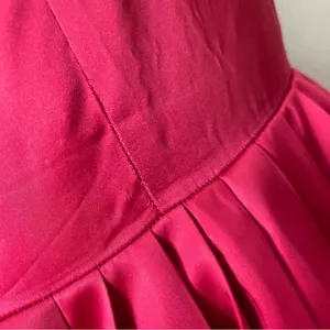 Vintage 1950s Dress A-Line Pink‎ Sleeveless Retro Satin FLAWS Handmade Zip-Up thumbnail 11