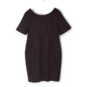 Boden Talia Textured Short Sleeve Sheath Dress Dark Purple Fig Black 16 thumbnail 3